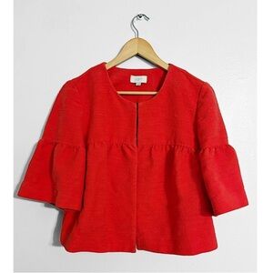Ann Taylor Loft Bell Sleeve Textured Crop Blazer or Jacket